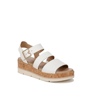 Women's Dr. Scholls Once Twice Sandals 6.5 White Faux Leather