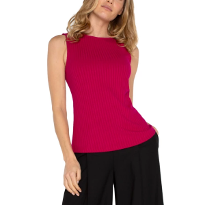Women's Liverpool Los Angeles Rib Knit Boat Neck Tank Top Medium Star Ruby