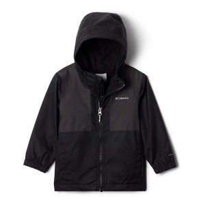 Boys' Columbia Rainy Trails II Fleece Lined Rain Jacket Toddler 3T Black