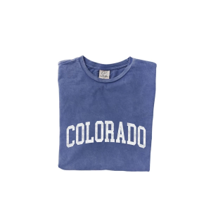 Women's Oat Collective Colorado Graphic T-Shirt Small Denim Blue