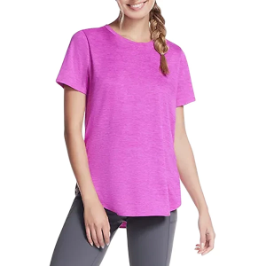 Women's Skechers GO DRI Swift Tunic T-Shirt XLarge Neon Pink/Lavender