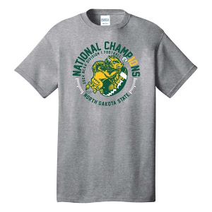 North Dakota State Bison Range 2024 FCS National Champions Snorty T-Shirt 2XLarge Heather Grey