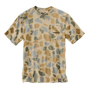 Men's Carhartt Relaxed Fit Lightweight Pocket Camo Logo Graphic T-Shirt Small Beach Signature Camo