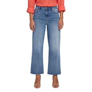 Women's 7 For All Mankind Alexa Raw Hem Straight Flare Jeans Heidi 25 27