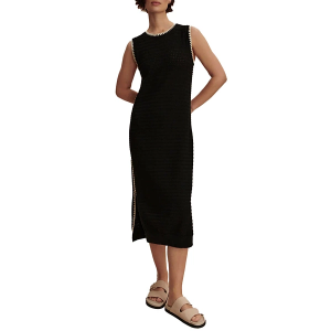 Women's Varley Dwight Knit Midi Sheath Dress Large Black/White
