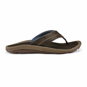 Men's OluKai Kipi Flip Flop Sandals 7 Espresso/Espresso