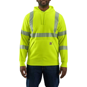 Men's Carhartt High Visibility Rain Defender Loose Fit Midweight Work Hoodie Medium Brite Lime
