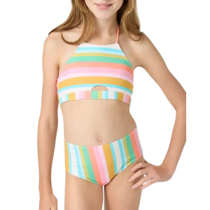 Girls' O'Neill Low Tide Peekaboo Hi-Neck Swim Bikini Set 12 Multi