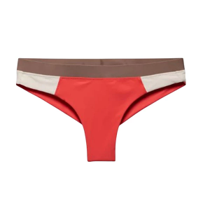 Women's prAna Baja Bound Cheeky Swim Bottoms Contemporary XLarge Rose Fire Colorblock