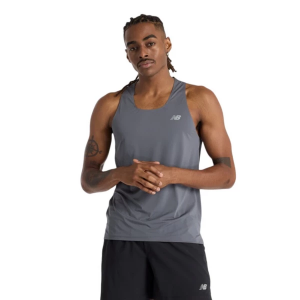 Men's New Balance Race Day Crew Neck Running Tank Top Small Graphite