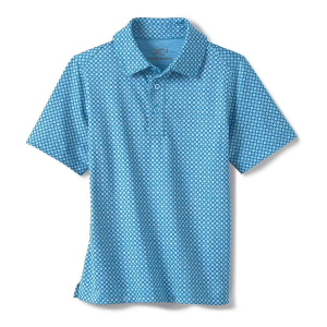 Boys' Johnston & Murphy Xc4 Performance Tonal Geo Polo Medium Blue