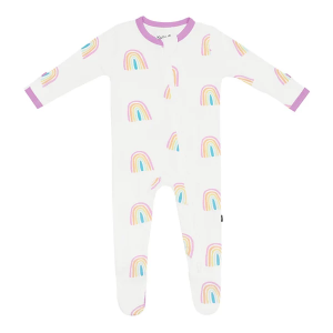 Kyte Baby Zippered Footie Pajamas Baby 3/6 mo. Poi Rainbow