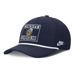 Michigan Wolverines Nike Rise Rope Flexfit Hat M/L Navy