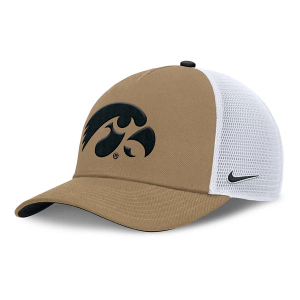 Iowa Hawkeyes Nike Rise Kahki Flexfit Hat M/L Khaki/White