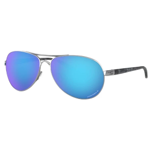 Men's Oakley Feedback Prizm Polarized Sunglasses Polished Chrome/Prizm Sapphire Polarized