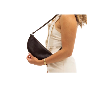 Lyons Leather Co. Espresso Bee Crossbody Brown
