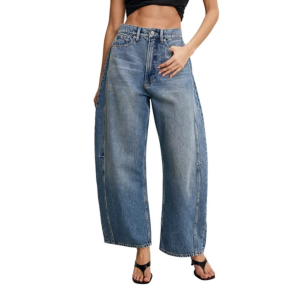 Women's GOOD AMERICAN Good Extreme Relaxed Fit Barrel Jeans Indigo 8 27.5