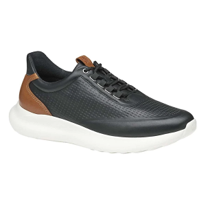 Men's Johnston & Murphy Amherst 2.0 Embossed U-Throat Sneakers sneakers-athletic-shoes 7.5 Regular Black Full Grain
