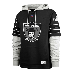 Las Vegas Raiders 47 Brand Double Header Hoodie 2XLarge Black