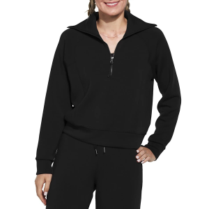 Women's Spanx AirEssentials 1/2 Zip Pullover 3X Very Black