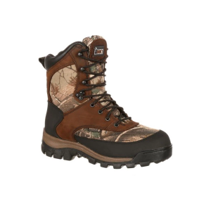 Men's Rocky Core Waterproof Insulated Boots Outdoor 9.5 Brown Realtree AP