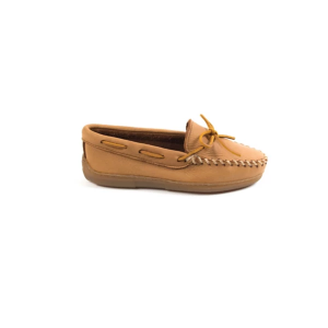 Women's Minnetonka Moosehide Classic Moc Shoes Wide 6 Natural