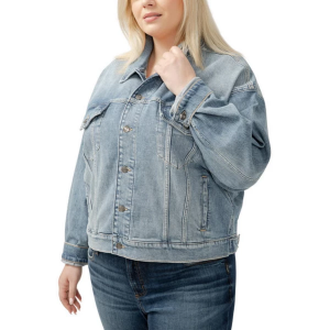 Women's Silver Jeans Co. 90's Trucker Denim Jacket 1X Indigo