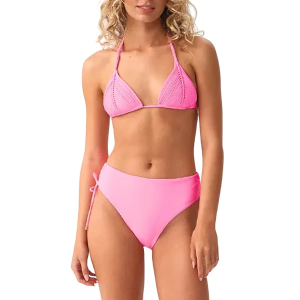 Women's PQ Swim Ruched High Waist Swim Bottoms Contemporary Medium Vivid Pink