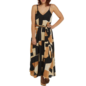 Women's DRESS FORUM First Class Maxi Shift Dress Small Taupe