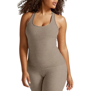 Women's Beyond Yoga Step Up Racerback Scoop Neck Tank Top 1X Birch Heather