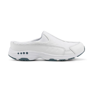 Women's Easy Spirit Traveltime Casual Clogs Wide 11 White/Lt. Blue