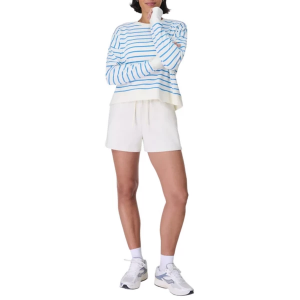 Women's Sweaty Betty After Class Crewneck Sweatshirt Small Tidal Blue Stripe