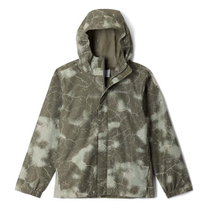 Boys' Columbia Hikebound II Printed Rain Jacket 2XSmall Green Cracked Earch