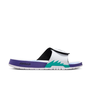 Adult Jordan Hydro 5 Retro Slide Sandals 9 White/Black/New Emerald/Grape Ice