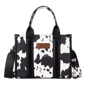 Montana West Wrangler Cow Print Concealed Carry Crossbody Black