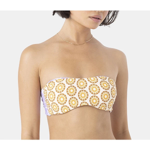 Women's Roxy Sunshine Reversible Bandeau Swim Bikini Top Juniors Small Multi