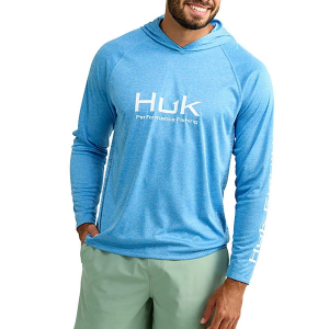 Men's Huk Vented Pursuit Long Sleeve T-Shirt 3XLarge Ocean Blue Heather