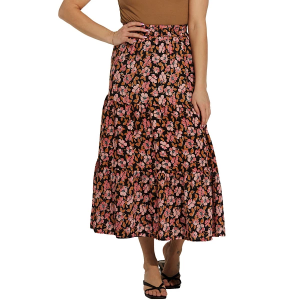 Women's Mikarose Tiered Skirt Large Persimmon