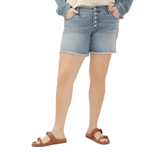 Women's Silver Jeans Co. Boyfriend Rise Power Stretch Jean Shorts 12 Indigo 266