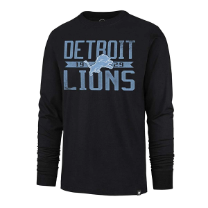 Detroit Lions 47 Brand Wide Out Long Sleeve T-Shirt Small Black