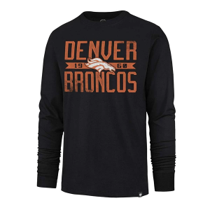 Denver Broncos 47 Brand Wide Out Long Sleeve T-Shirt Small Black