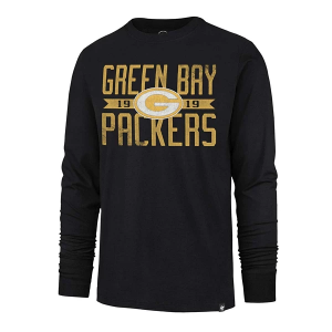 Green Bay Packers 47 Brand Wide Out Long Sleeve T-Shirt Large Black