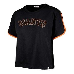 Women's San Francisco Giants Wordmark Crop T-Shirt Small Black