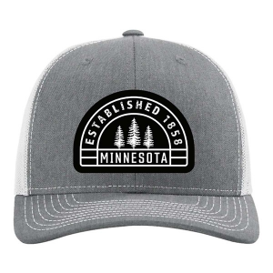 Men's Park Bench Apparel Minnesota Est. Tree Snapback Hat One Size Grey Heather White
