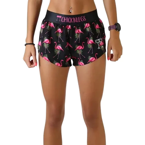 Women's ChicknLegs Split Shorts XSmall Black Flamingo