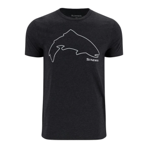 Men's Simms Trout Outline T-Shirt 2XLarge Dark Gunmetal Heather