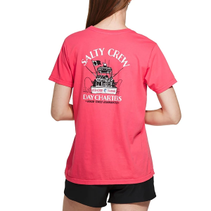 Women's Salty Crew Fishing Boyfriend T-Shirt Large Hot Coral