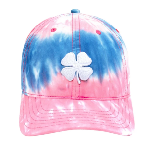 Women's Black Clover Happiness Adjustable Hat One Size Pink/Navy Tie Dye