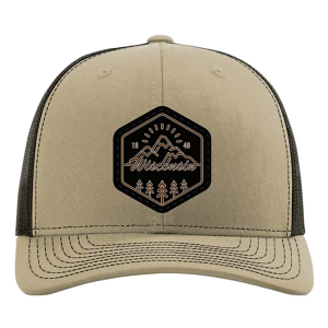 Men's Park Bench Apparel Wisconsin Hexagon Snapback Hat One Size Khaki Coffee