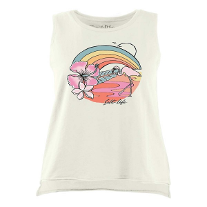 Women's Salt Life Flamingo Row Crew Neck Tank Top Small Cream